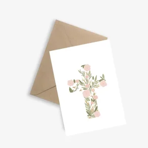 Carte croix fleurie – le papier graphique
