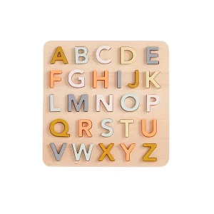 Puzzle alphabet pastel en bois