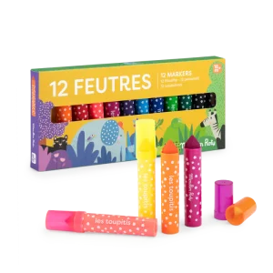 12 gros feutres pointes coniques | Les Toupitis