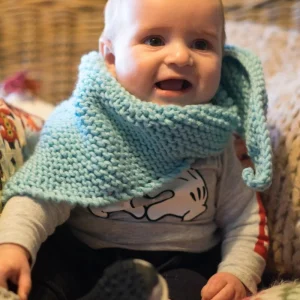 « Baby shawl » bleu ciel