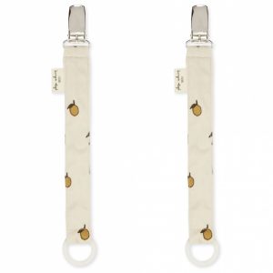 2 attaches tetines citron