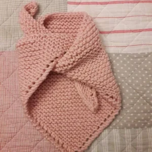 « baby shawl » vieux rose