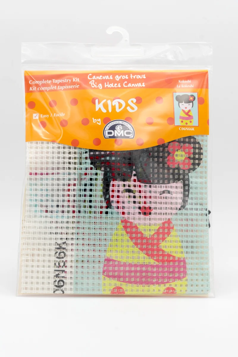 Kit canevas gros trous poupée Kokeshi – Image 2