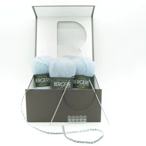 Kit brassière – chaussons de bébé Bergère de France – Bleu