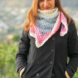 Half granny square shawl