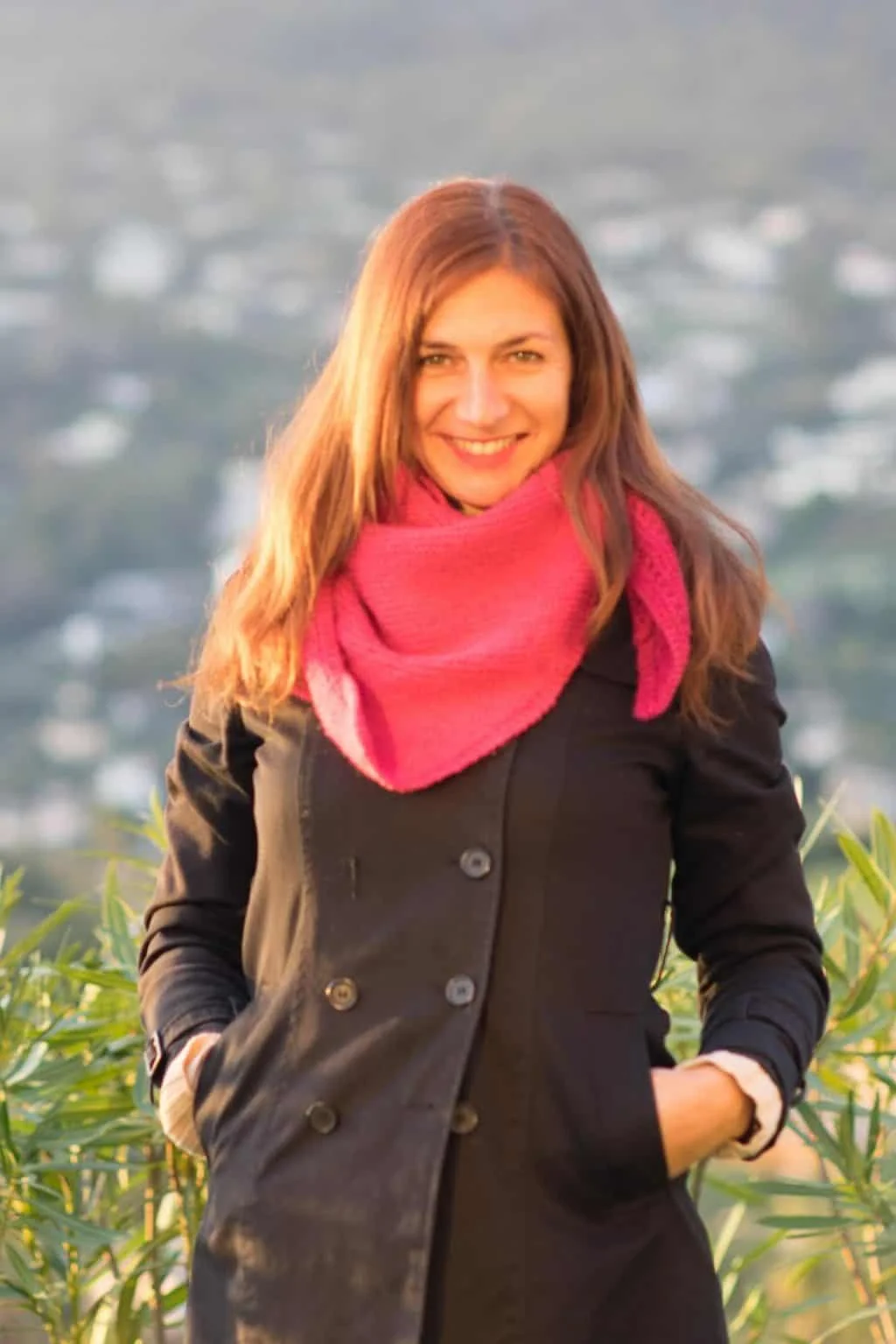 Chèche pure laine framboise – Image 2