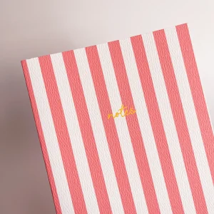 Carnet à rayures avec couleur contrastante A5 Corail