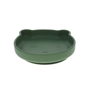 Assiette ours silicone verte