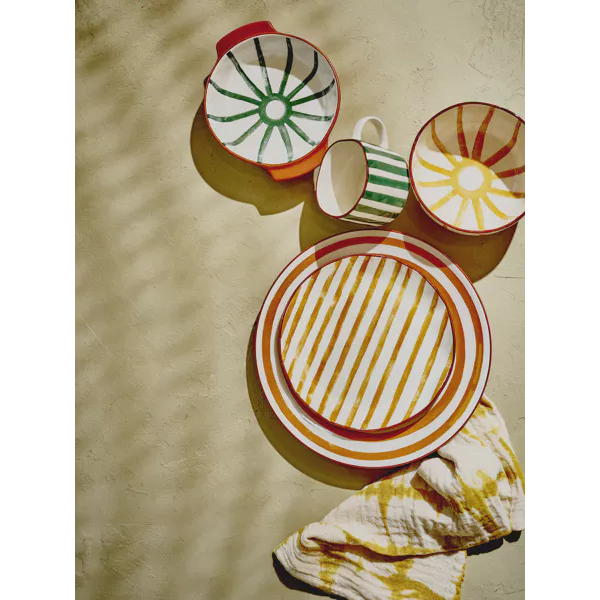 MYKONOS – tasse 31.5 cl – porcelaine rayures vert – Image 3