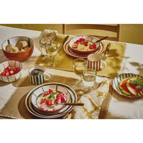 MYKONOS – tasse 31.5 cl – porcelaine rayures vert – Image 2