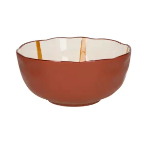 MYKONOS – saladier – porcelaine – rayures jaunes