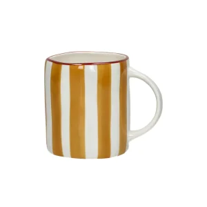 MYKONOS – mug – porcelaine rayures jaunes