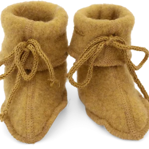 Chausson pure laine à lacet – safran