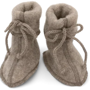 Chausson pure laine à lacet – noix chiné