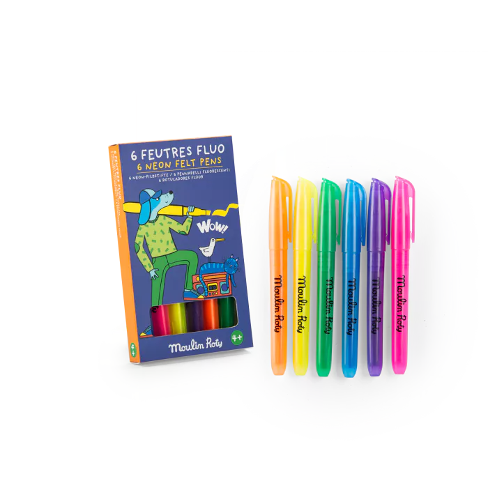 6 feutres fluo Les Loufoques