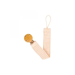 Attache tétine rayures pink