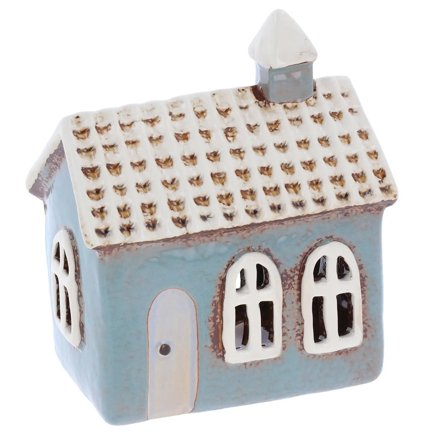 Bougie chauffe-plat grise Village Pottery Tiled House – Image 2