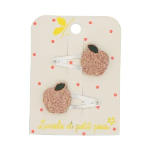 Barrettes mini pommes rose