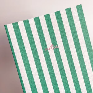 Carnet à rayures avec couleur contrastante A5 Vert