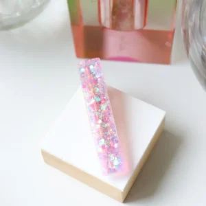 Barrette droite | paillettes parme