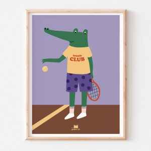 Affiche 30×40 – crocodile tennis