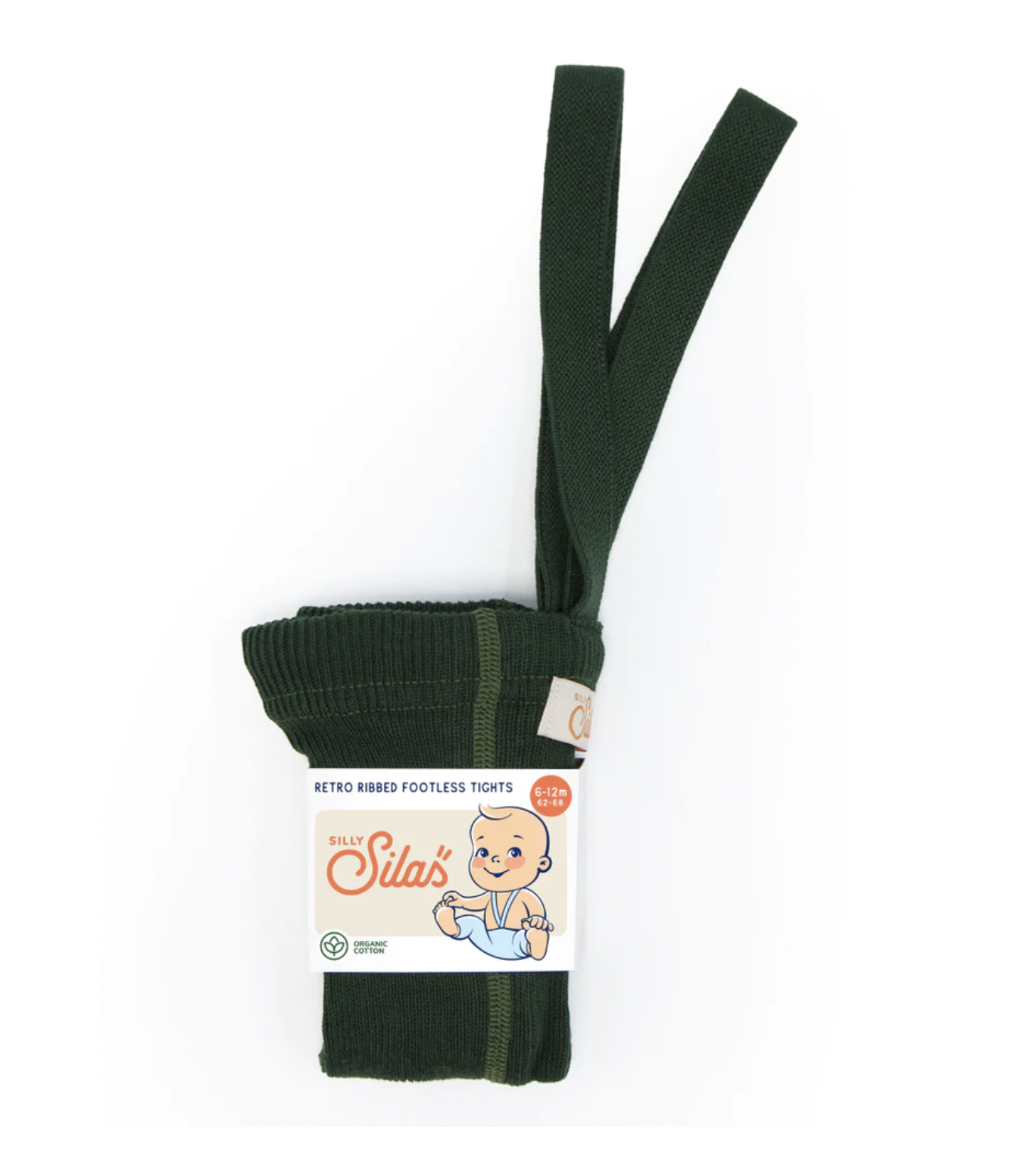 Collant coton sans pieds – vert forest – Image 2