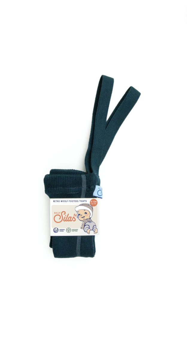 Collant wooly sans pieds – Bleu Saphire