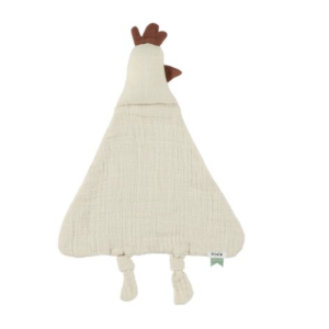 Doudou plat poule ecru