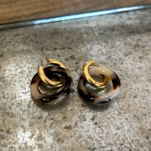 Boucle d’oreille créole – léopard ronde