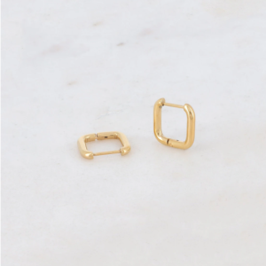 Boucle créole anneau fin rectangulaire carré