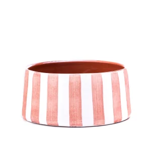 Saladier rayures terracotta céramique