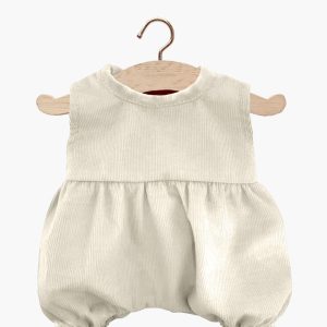 Barboteuse Noa en milleraie écru | pour poupée 34 cm