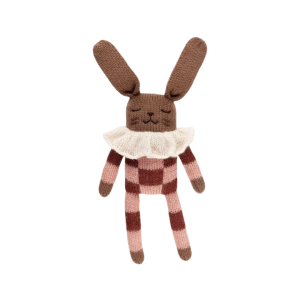 Doudou lapin carreaux 22cm