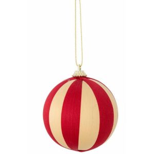 Boule de noel – rouge et écru