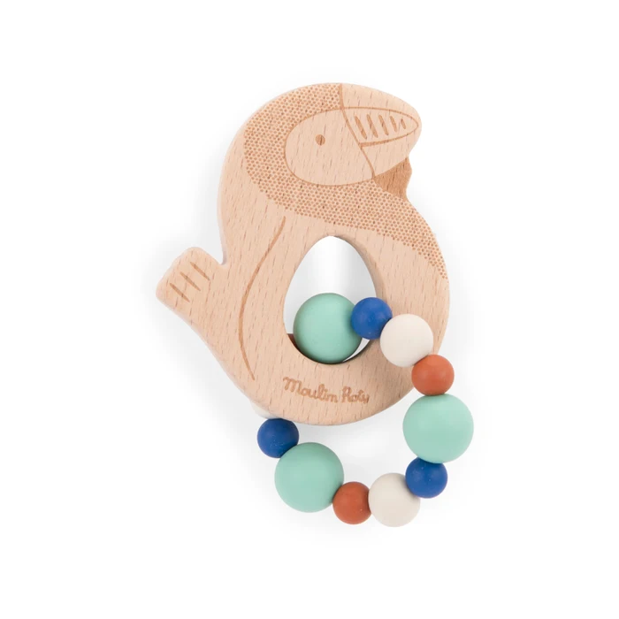 Hochet anneau de dentition bois et silicone | La forêt Mawa – Image 3