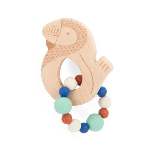 Hochet anneau de dentition bois et silicone | La forêt Mawa