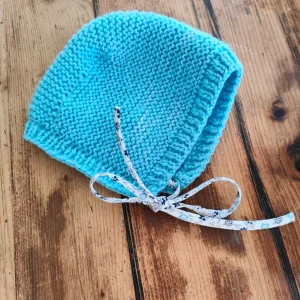 Béguin « Eglantine » bleu turquoise – taille naissance-3 mois