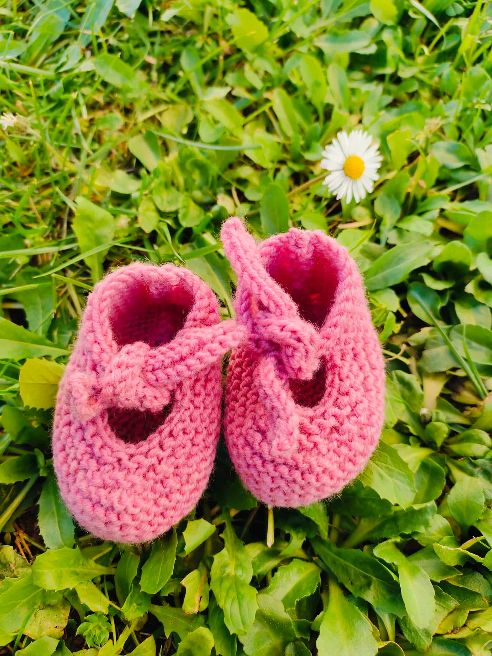 Babies en pure laine mérinos – Taille 0-3 mois – coloris malabar et rose moucheté – Image 3