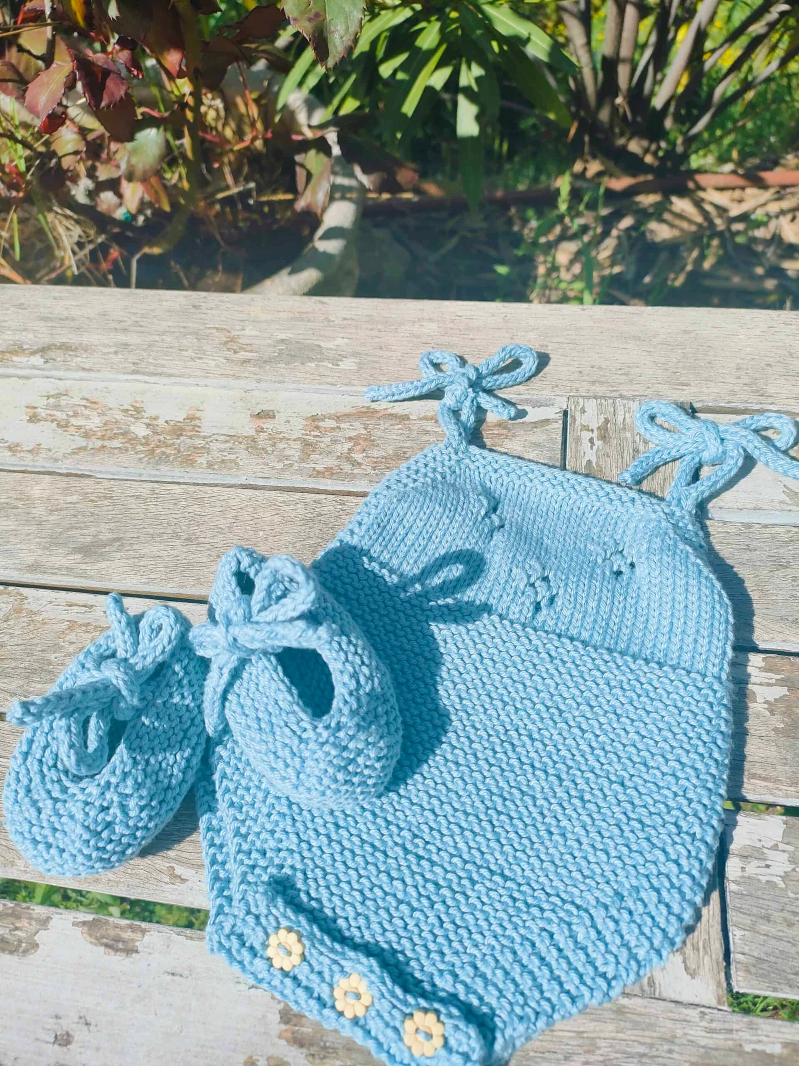 Ballerines en pur coton – taille 0-3 mois – coloris chamallow, bleu ciel et pistache – Image 4