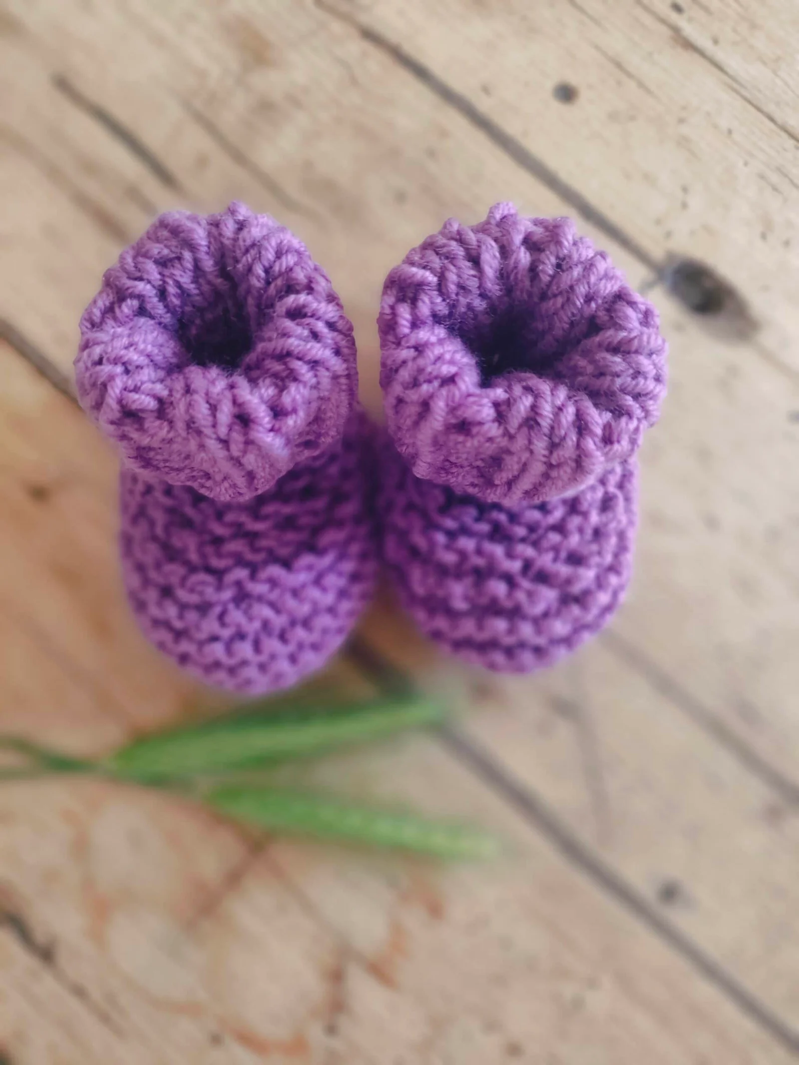 Chaussons montants en pur mérinos – taille 0-3 mois