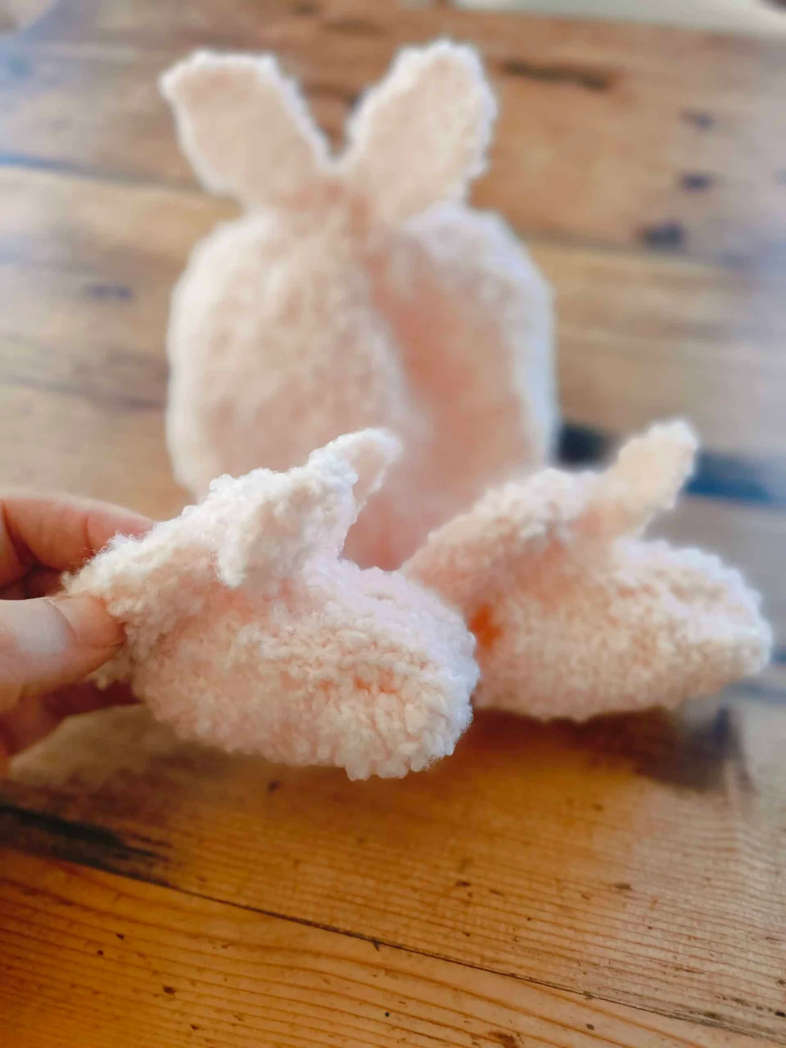 Chaussons « lapinou » – taille 0-3 mois – coloris blanc et vert d’eau – Image 6