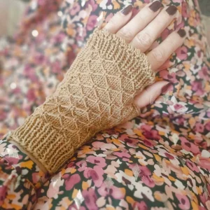 Mitaines « Bliss » en pur mérinos coloris or irlandais