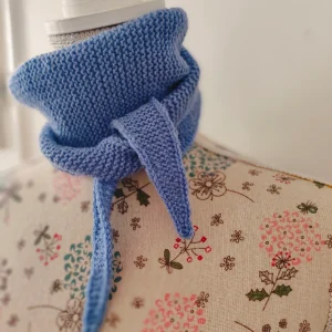 Le p’tit foulard en mérinos bleu lavande