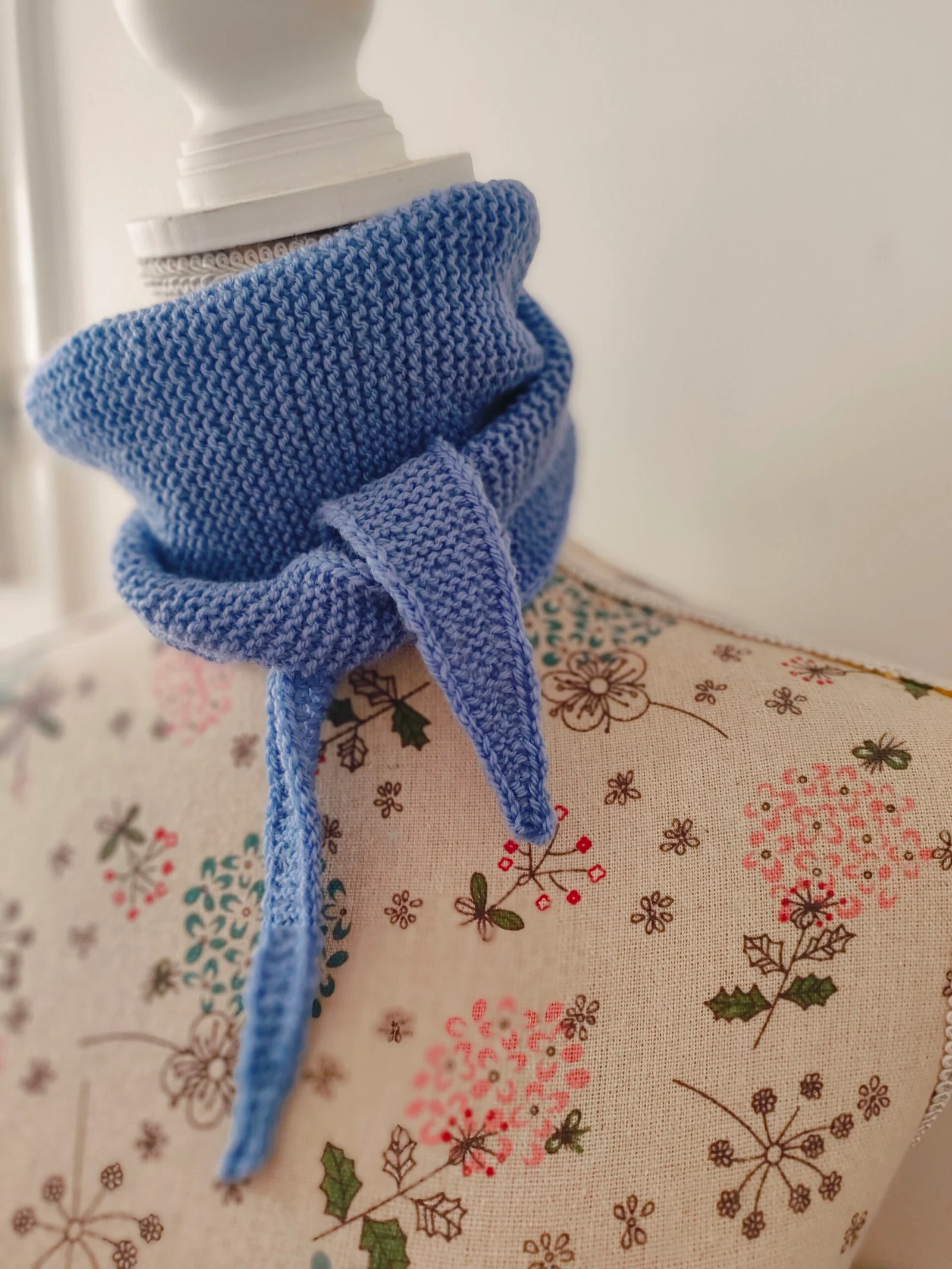 Le p’tit foulard en mérinos bleu lavande – Image 2