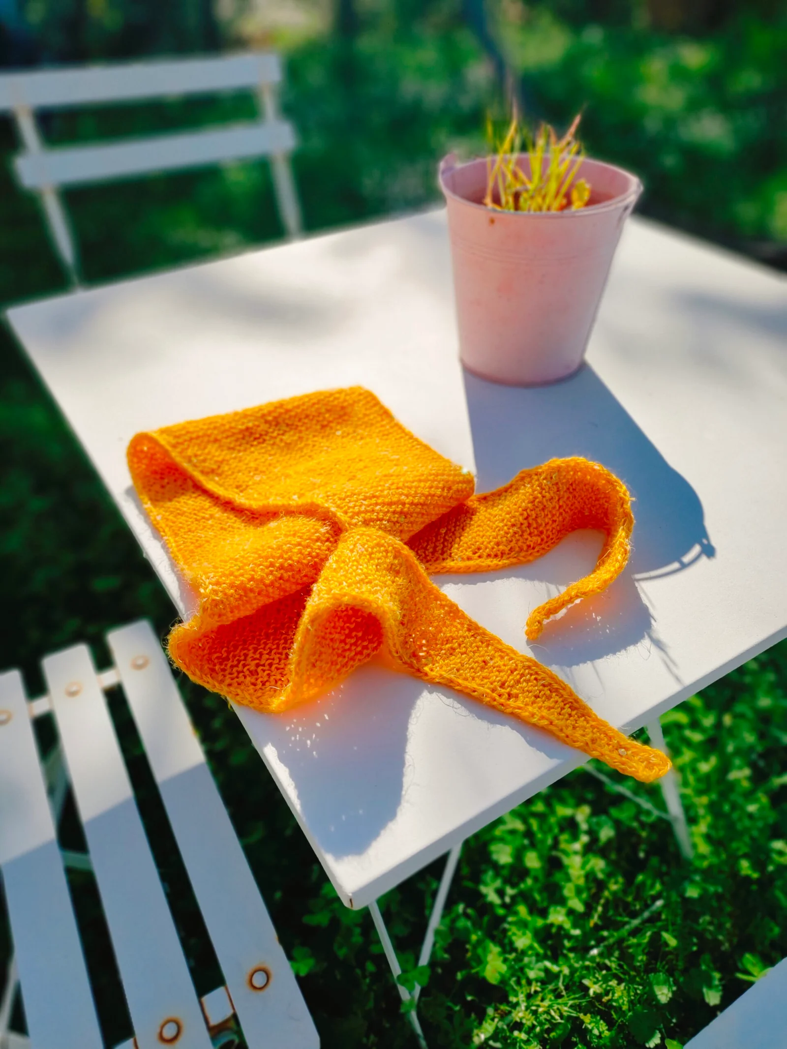 Le p’tit foulard d’été en chanvre ocre jaune – Image 5