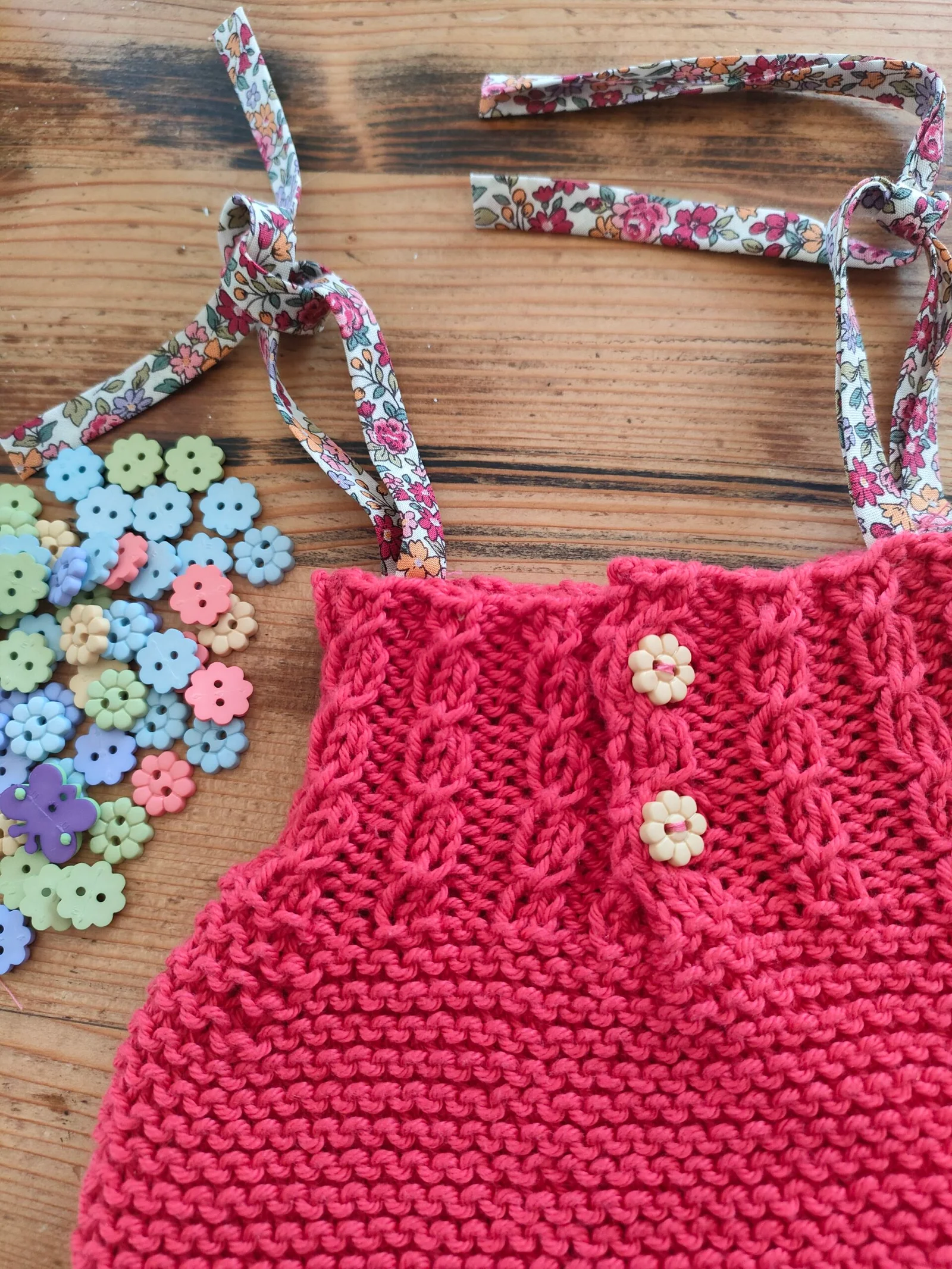 Ensemble barboteuse à torsades et ballerines en coton taille naissance – Image 6