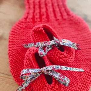 Ballerines en pur coton rubans « Liberty » (Tailles naissance à 6 mois)