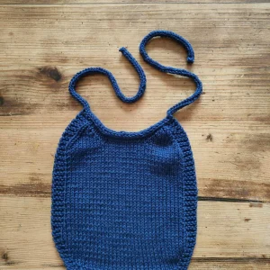 Bavoir bleu marine (taille 3-6 mois)