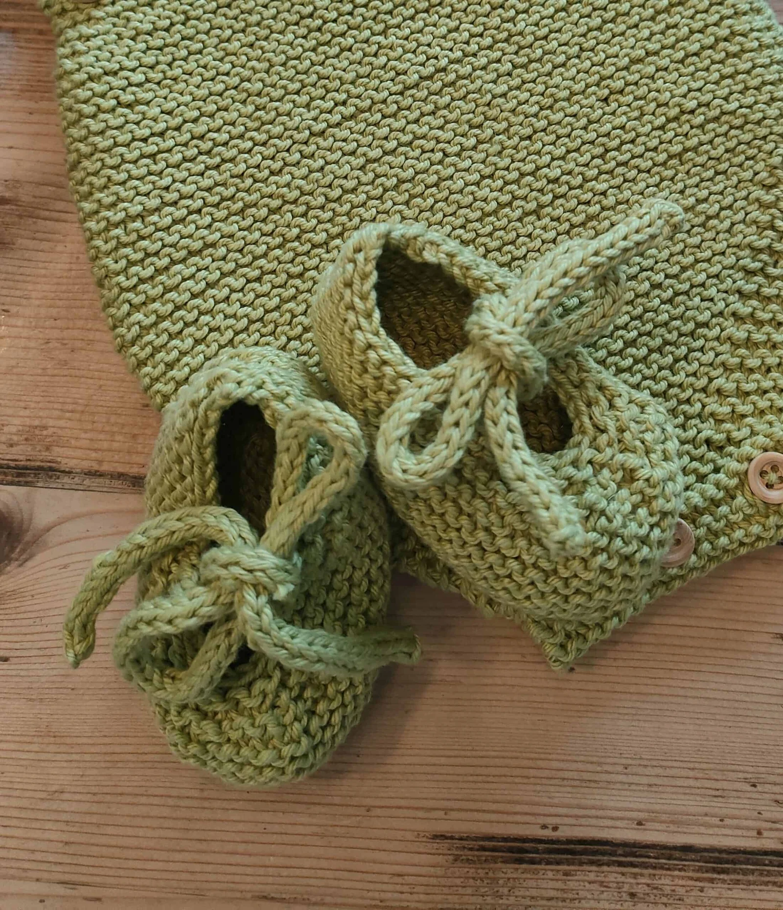 Ballerines en pur coton – taille 0-3 mois – coloris chamallow, bleu ciel et pistache – Image 5