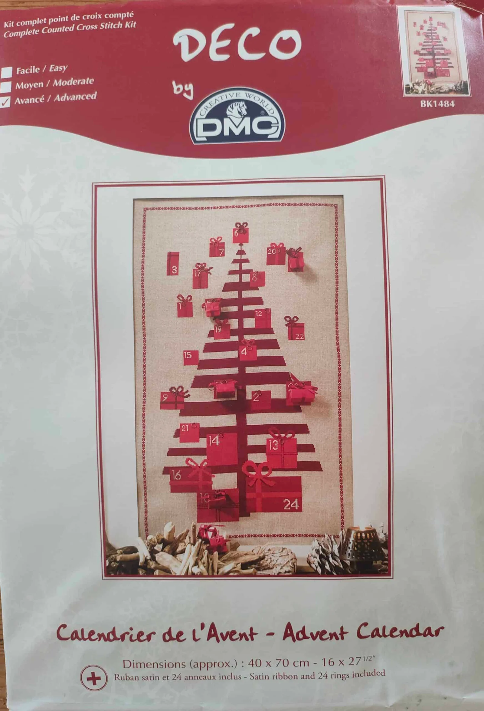 Calendrier de l’Avent – kit complet point de croix compté – Image 2